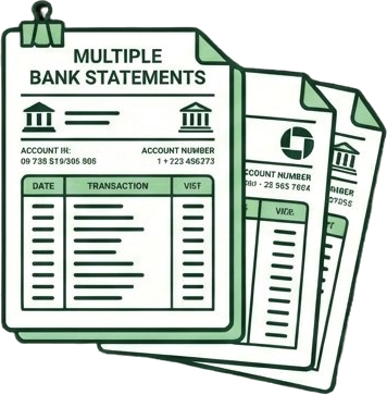 Multiple bank statements in one PDF